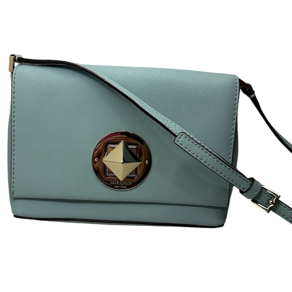 Kate Spade EUC Hydrangea Blue Saffiano Leather Newbury Lane Sally Crossbody
